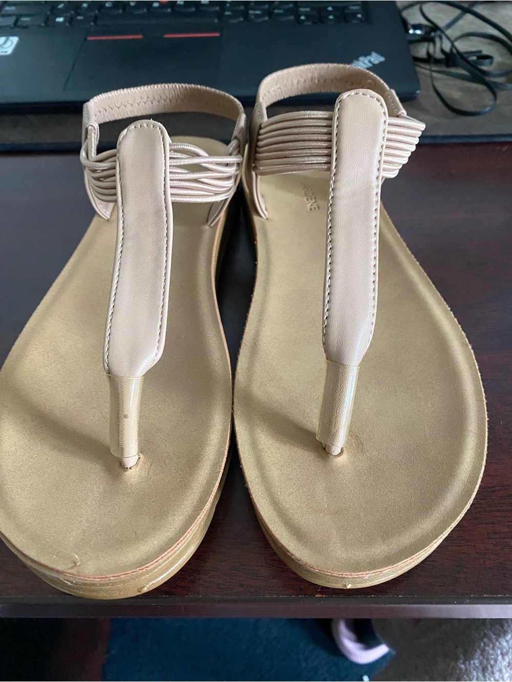 Ardene Tan T-Strap Slingback Sandals